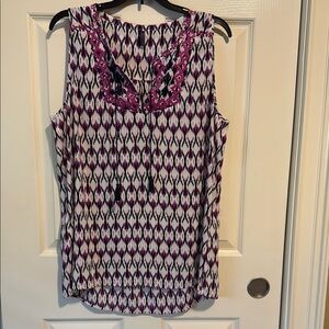 NYDJ Purple and Black Blouse